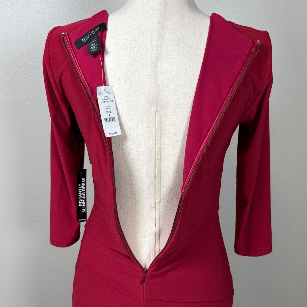 WHBM Slimming Bandage Sheath Dress 4 Red Shaping Sweetheart Valentine Femme NEW - Picture 13 of 17